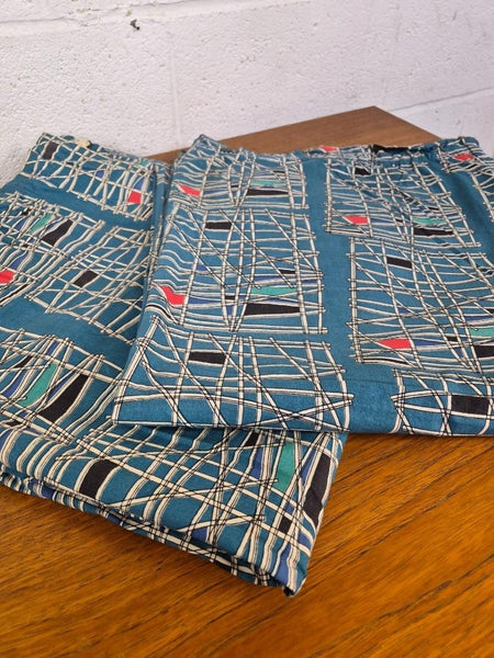 Rare Vintage 1950's Young Liberty Curtains Kon Tiki By Hilda Durkin Stunning MCM