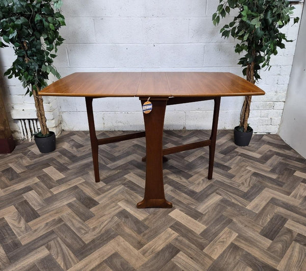 Vintage Mid-Century Legate Teak Slim Dropleaf Gateleg Dining Table