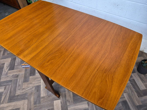 Vintage Mid-Century Legate Teak Slim Dropleaf Gateleg Dining Table
