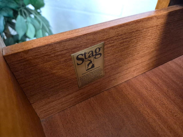 Vintage Mid-Century Stag C Range Teak 5 Drawer Chest Tallboy Scandi Danish MCM