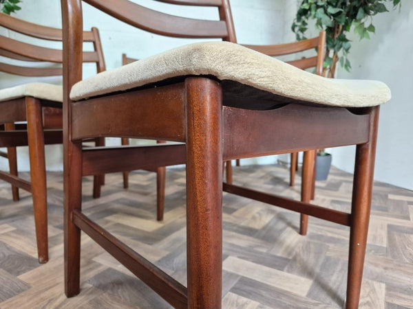 Set Of 6 Vintage Mid-Century Jentique Teak Dining Chairs 70's Scandi Retro MCM