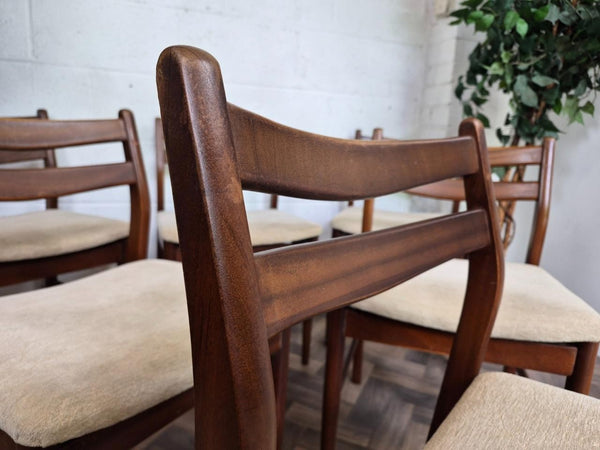 Set Of 6 Vintage Mid-Century Jentique Teak Dining Chairs 70's Scandi Retro MCM