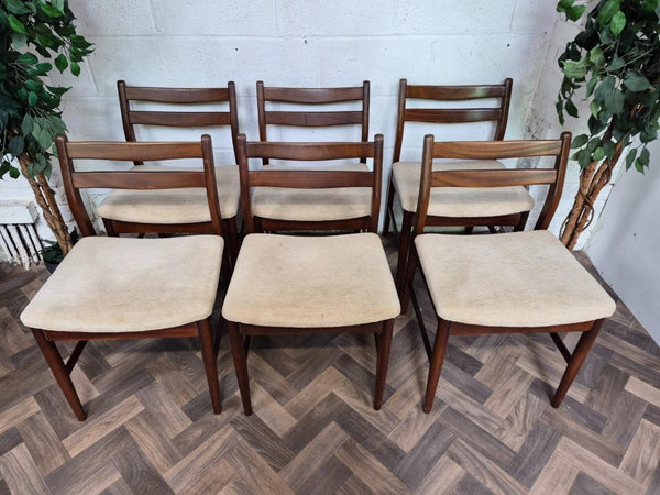 Set Of 6 Vintage Mid-Century Jentique Teak Dining Chairs 70's Scandi Retro MCM