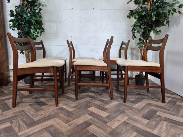 Set Of 6 Vintage Mid-Century Jentique Teak Dining Chairs 70's Scandi Retro MCM