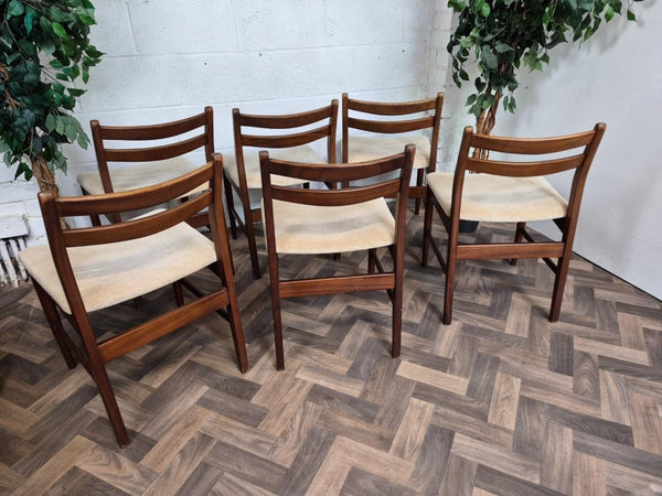 Set Of 6 Vintage Mid-Century Jentique Teak Dining Chairs 70's Scandi Retro MCM