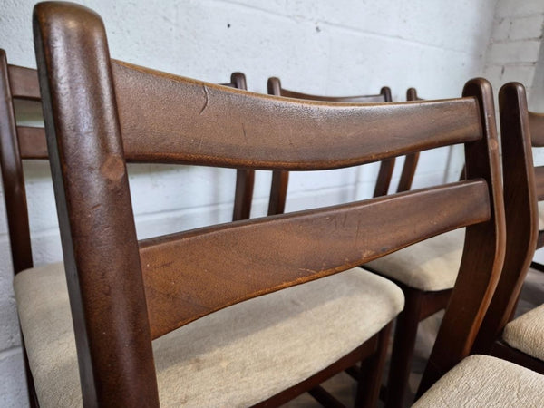 Set Of 6 Vintage Mid-Century Jentique Teak Dining Chairs 70's Scandi Retro MCM
