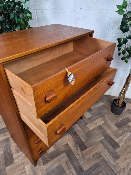 Vintage Mid-Century Stag Cantata Teak 6 Drawer Chest Tallboy Scandi Danish MCM