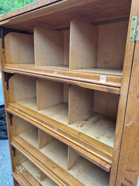 Vintage Mid-Century Staverton Tall Oak Pigeon Hole Filing Cabinet Industrial MCM