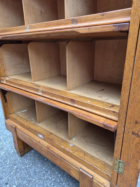 Vintage Mid-Century Staverton Tall Oak Pigeon Hole Filing Cabinet Industrial MCM