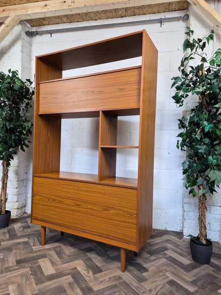 Vintage Mid-Century Schreiber Teak Room Divider Bookcase Scandi MCM Retro