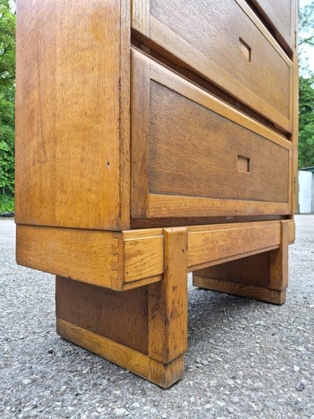 Vintage Mid-Century Staverton Tall Oak Pigeon Hole Filing Cabinet Industrial MCM