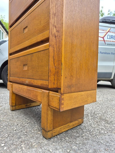 Vintage Mid-Century Staverton Tall Oak Pigeon Hole Filing Cabinet Industrial MCM