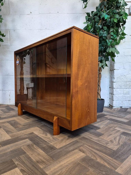 Vintage Mid-Century White & Newton Teak And Glass Bookcase Scandi Retro MCM