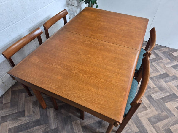 Vintage Mid-Century White & Newton Teak Extending Dining Table And 4 Chairs Set
