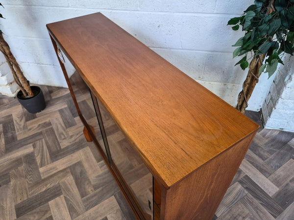 Vintage Mid-Century White & Newton Teak And Glass Bookcase Scandi Retro MCM