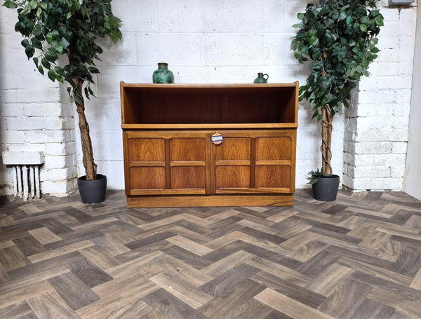 Vintage Nathan Squares Teak Media Sideboard Cabinet Mid-Century Scandi Retro