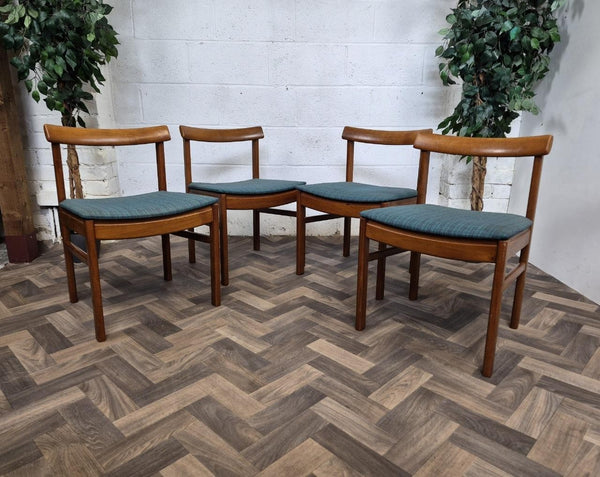 Vintage Mid-Century White & Newton Teak Extending Dining Table And 4 Chairs Set