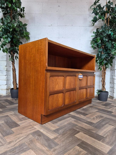 Vintage Nathan Squares Teak Media Sideboard Cabinet Mid-Century Scandi Retro