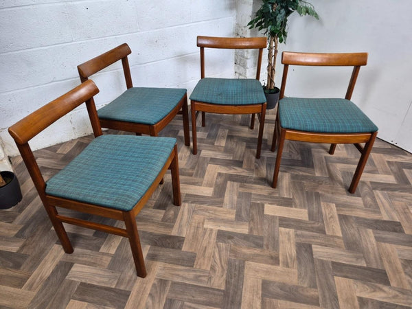 Vintage Mid-Century White & Newton Teak Extending Dining Table And 4 Chairs Set