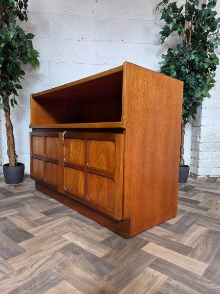 Vintage Nathan Squares Teak Media Sideboard Cabinet Mid-Century Scandi Retro