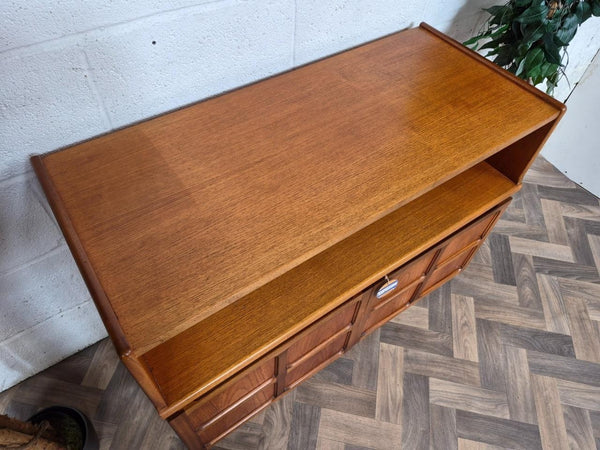 Vintage Nathan Squares Teak Media Sideboard Cabinet Mid-Century Scandi Retro