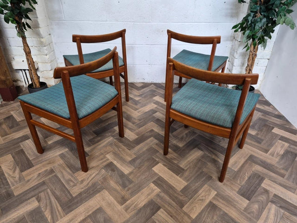 Vintage Mid-Century White & Newton Teak Extending Dining Table And 4 Chairs Set