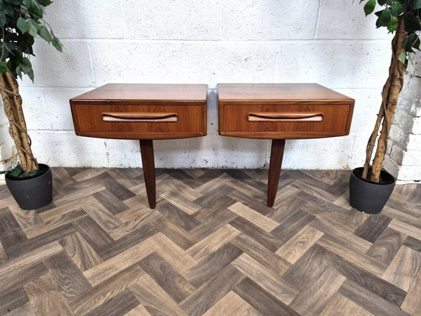 Pair Of Vintage Mid-Century G Plan Fresco Teak Bedside Floating Tables Retro MCM