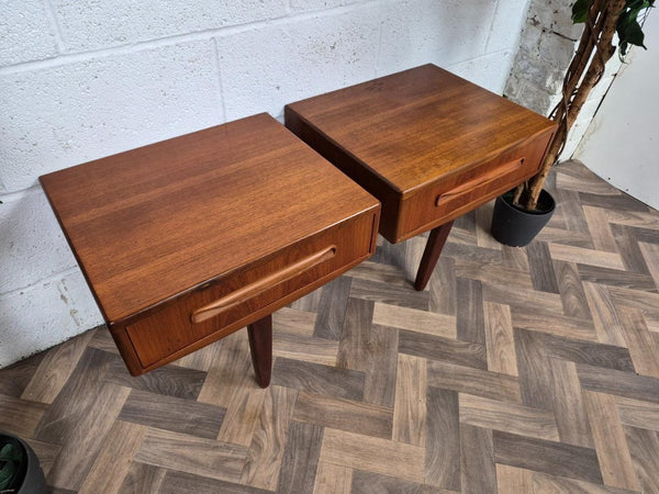 Pair Of Vintage Mid-Century G Plan Fresco Teak Bedside Floating Tables Retro MCM