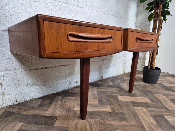 Pair Of Vintage Mid-Century G Plan Fresco Teak Bedside Floating Tables Retro MCM