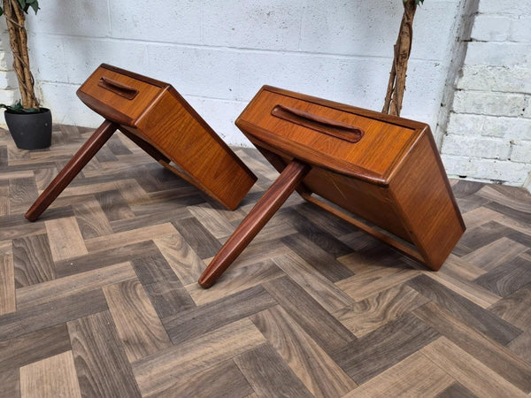 Pair Of Vintage Mid-Century G Plan Fresco Teak Bedside Floating Tables Retro MCM