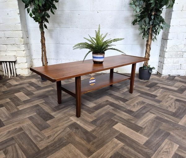 Vintage Mid-Century Myer Teak Coffee Table With Shelf Scandi Danish Retro MCM