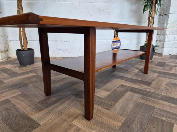 Vintage Mid-Century Myer Teak Coffee Table With Shelf Scandi Danish Retro MCM