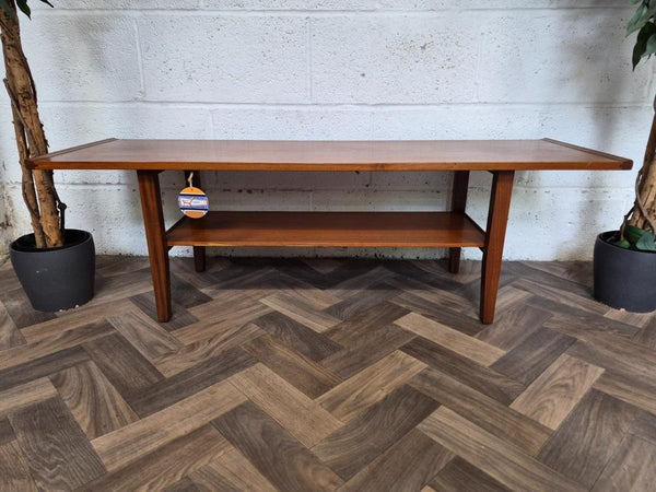 Vintage Mid-Century Myer Teak Coffee Table With Shelf Scandi Danish Retro MCM