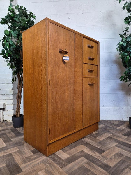 Vintage Mid-Century G Plan Brandon Gentlemans Wardrobe Tallboy Blonde Oak Retro