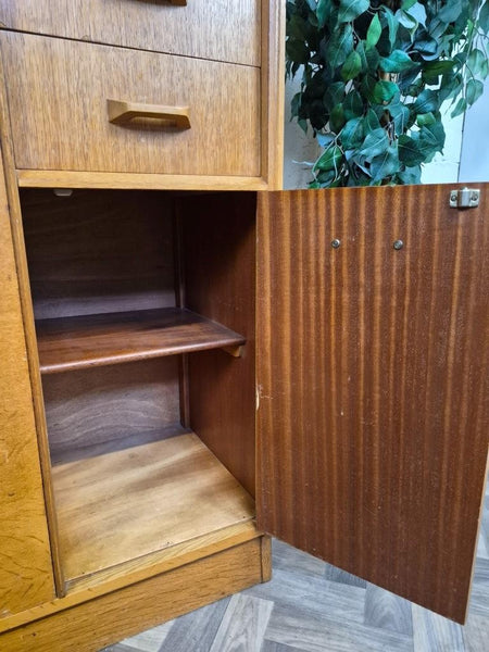 Vintage Mid-Century G Plan Brandon Gentlemans Wardrobe Tallboy Blonde Oak Retro