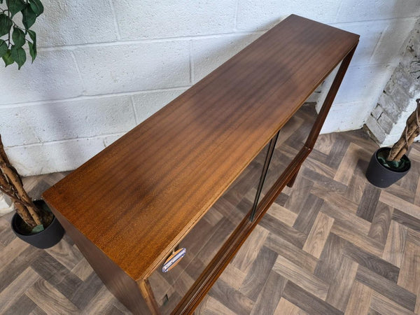 Vintage Mid-Century Beaver & Tapley Teak And Glass Slim Bookcase Scandi Retro MCM