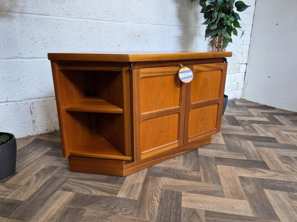 Vintage Nathan Squares Teak TV Stand Media Cabinet Mid-Century Retro