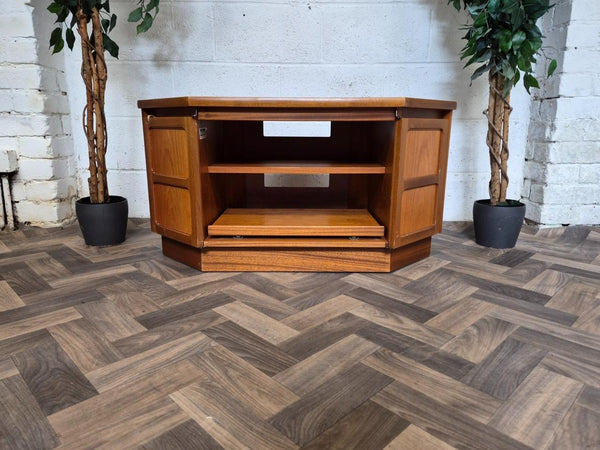 Vintage Nathan Squares Teak TV Stand Media Cabinet Mid-Century Retro
