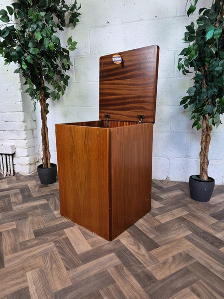 Vintage Stag Teak Laundry Storage Unit Ottoman Mid-Century Retro MCM