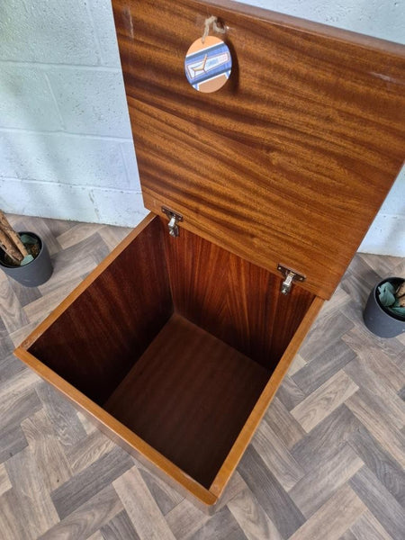 Vintage Stag Teak Laundry Storage Unit Ottoman Mid-Century Retro MCM