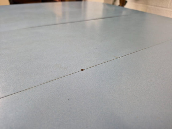 Vintage 1950's Blue Formica Slim Dropleaf Kitchen Table Mid-Century Retro