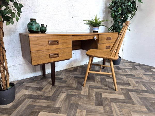 Vintage 70's Teak Compact Desk Dressing Table Home Office Mid-Century Retro MCM