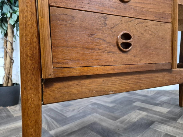 Vintage Mid-Century John Grimes Teak Planter Plant Stand With Drawers Danish MCM