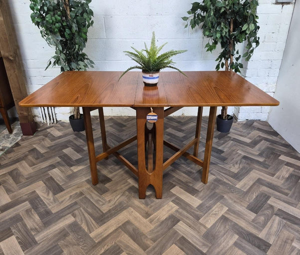 Vintage Mid-Century Jentique Teak Slim Dropleaf Dining Table Retro Danish MCM