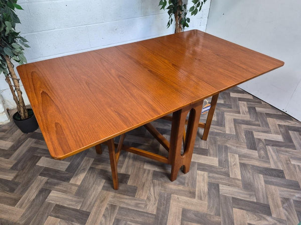 Vintage Mid-Century Jentique Teak Slim Dropleaf Dining Table Retro Danish MCM