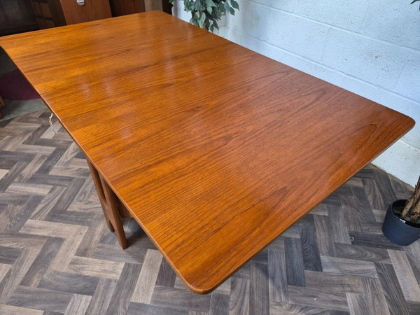 Vintage Mid-Century Jentique Teak Slim Dropleaf Dining Table Retro Danish MCM