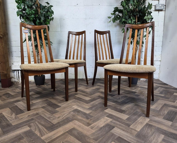 Set Of 4 Vintage Mid-Century G Plan Fresco Teak Dining Chairs Danish Scandi MCM