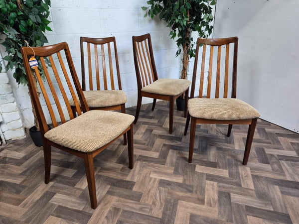 Set Of 4 Vintage Mid-Century G Plan Fresco Teak Dining Chairs Danish Scandi MCM