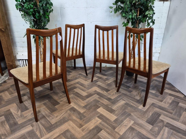 Set Of 4 Vintage Mid-Century G Plan Fresco Teak Dining Chairs Danish Scandi MCM