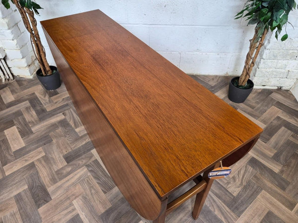 Vintage Mid-Century Oval Teak Dropleaf Gateleg Dining Table Scandi Retro